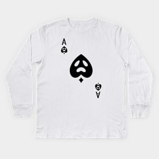 Easy Halloween Playing Card Costume: Ace of Spades Kids Long Sleeve T-Shirt